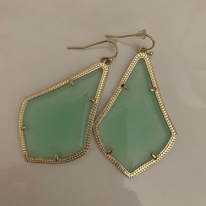 Kendra Scott Earrings, Light Green and Gold